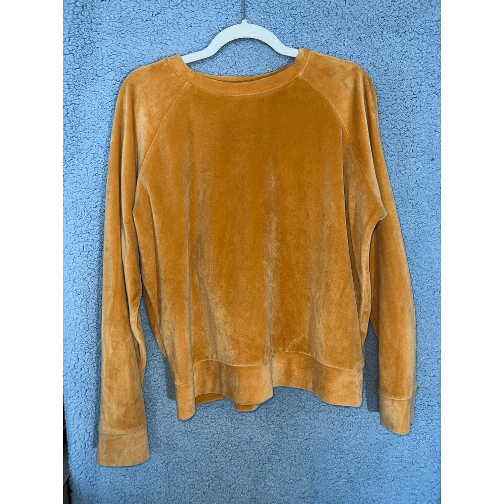 Double Zero Suede Feeling Orange Long Sleeve Sweater Size Large